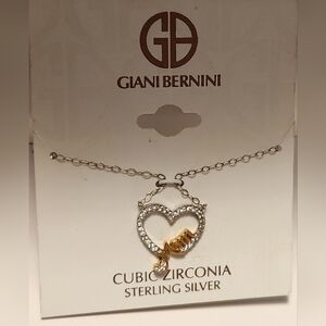 GIANI BERNINI "MOM" NECLACE, STERLING SILVER WITH CZ